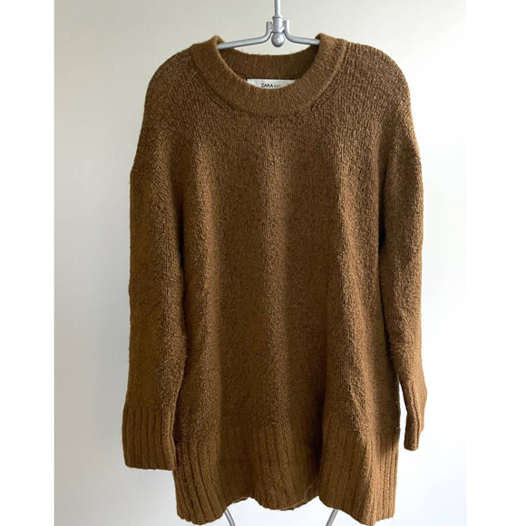 Zara Sweaters - ** Zara Knitwear Collection Knit Oversized Sweater Round Neck Brown Small